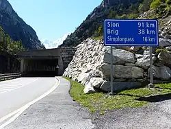 Entrée de la galerie précédent le tunnel de la Casermetta entre Gondo et Gabi.