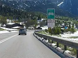 Sur la semi-autoroute H9 de la route du Simplon (A9s) la vignette autotoutière n'est pas nécessaire.