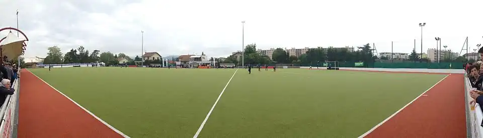 Panoramique du stade Georges-Corbel pendant l'échauffement de la finale 2013.