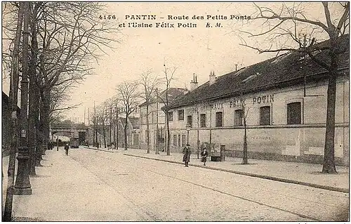 Route des Petits-Ponts et usine Félix Potin.
