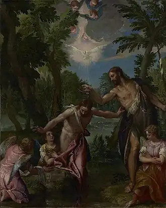 Paul Véronèse et atelier, Le Baptême du Christ, vers 1580-1588.