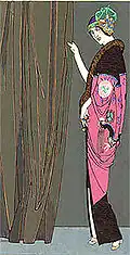Gravure de mode de 1915 dans le magazine la Gazette du Bon Ton, par George Barbier.