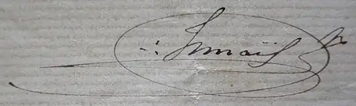 Signature d'Ismaël en 1862 tirée d'un courrier