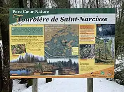 Panneau d'accueil au parc Cœur Nature