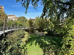 Aménagement du parc Jacob-Hugentobler, censé rappeler le passage de la Rize.