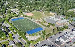 Vue aérienne du parc Rabastalière de Saint-Bruno-de-Montarville en 2021