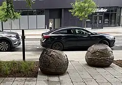 Station 2, Voies navigables - Vue en situation des deux sphères