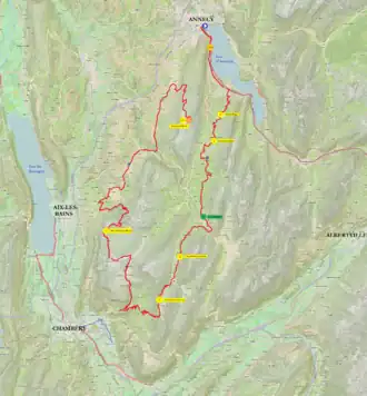 Carte en couleur avec tracé d'une étape cycliste du tour de France