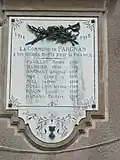Monument aux morts (plaque sur la mairie).