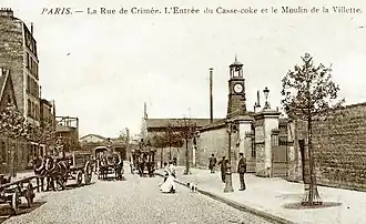Rue de Crimée, casse-coke, moulin de la Villette.