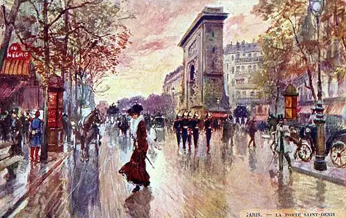 Paris. La porte Saint-Denis, vers 1905