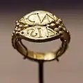 Inscription d'une bague au nom d'Ingonde, VIe&nbsp;siècle