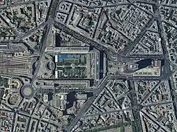 Vue aérienne du site.