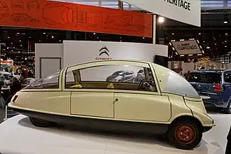 Le projet C10 de Citroën (l'avant est à droite) :
C
x
=
0
,
258
{\displaystyle C_{x}=0,258}
.