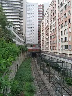 Ligne de Petite Ceinture, vue de la rue Gandon.