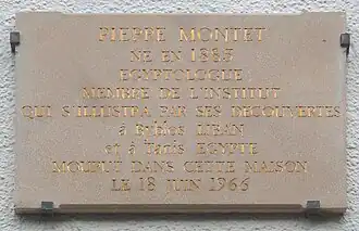 Plaque Pierre Montet.