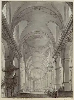 Croquis de l'église Saint-RochCharles Norry (1787).