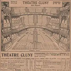Description de l'image Paris Theatre de Cluny seating plan.jpg.