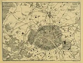 Bastions numérotés, forts, redoutes, batteries vers 1870