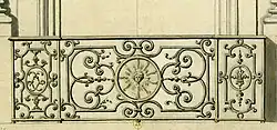 Détail d'un balcon de la place Vendôme (1718).