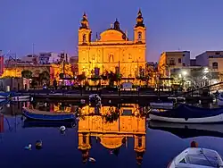 L'église vue de nuit