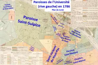 Paroisses rive gauche en 1786