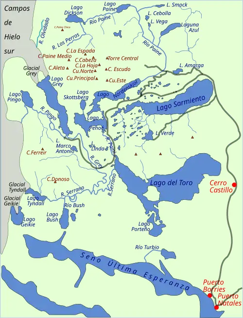 Le lac Grey, dans le parc national Torres del Paine