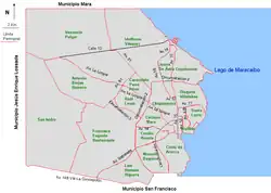 Carte des paroisses civiles de la municipalité.