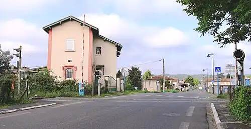Le passage à niveau no&nbsp;78 de la ligne de Morcenx à Bagnères-de-Bigorre, avenue de Pau, à Maubourguet.