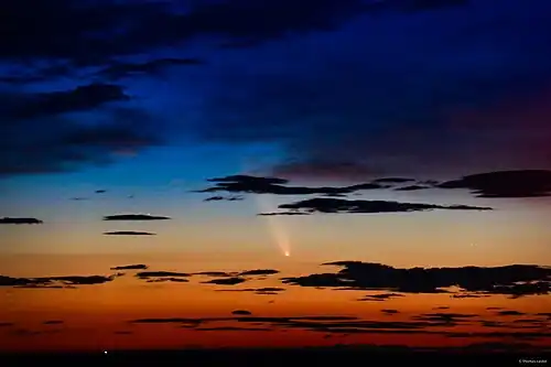 Passage de la comète au dessus de Capbreton.