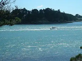Courant violent entre l'île de la jument et l'île de Berder