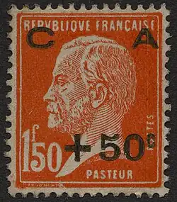 1,50 F + 50 c, rouge-orange, Caisse d'amortissement.