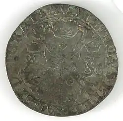 Avers d'un patagon aux armes d'Albert VII.