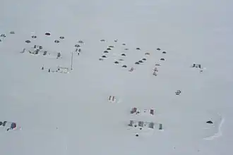 Vue aérienne de Patriot Hills.