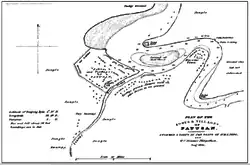 carte noir et blanc, avec les méandres des rivières