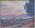 Paul Signac, Coucher de soleil au bois de pins à Saint-Tropez, 1896.
