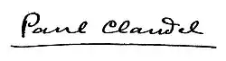 signature de Paul Claudel