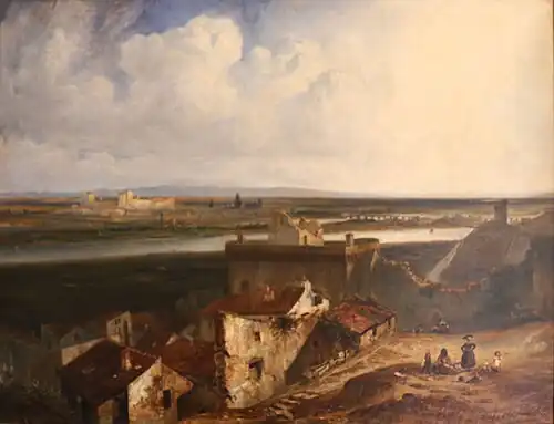 Vue générale d'Avignon et de Villeneuve-les-Avignon, prise de l'intérieur du fort Saint-André (1834)Avignon, musée Calvet.
