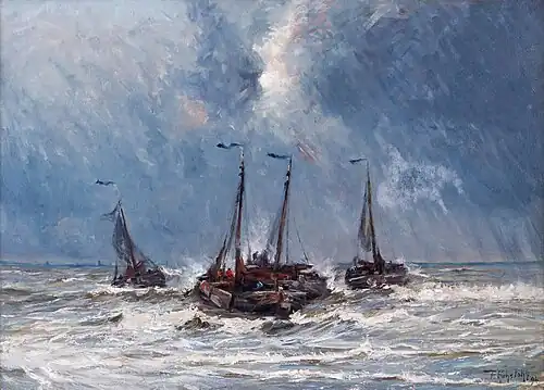 Péniches de Heist sur les côtes d'Ostende (1894).