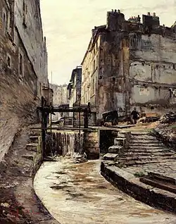 La Bièvre au bief de la rue de Valence (Paul Schaan, 1897 - musée Carnavalet).