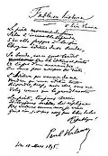 Fable ou histoire daté du 10 mars 1895 et publié dans le recueil Invectives en 1896. Manuscrit paru dans La Plume en 1896. Porte aussi le titre alternatif Anecdote.