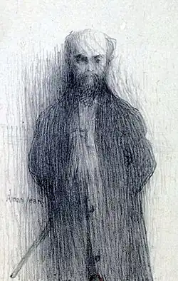 Edmond Aman-Jean, Paul Verlaine, portrait paru dans L'Artiste en 1896.