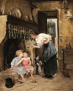 Le souper des enfants, huile sur toile.