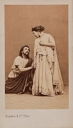 Pauline Viardot et Pierre-Jules Michot dans Alceste, photographie d'Eugène Disdéri (1861).