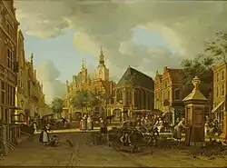 Le Marché Groen (vert), La Haye vue vers l’ouest. vers 1765.