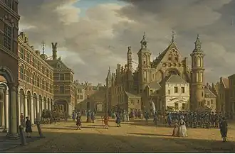Paysage urbain de La Haye, vue sur le Binnenhof.