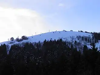 Vue aérienne de la station.
