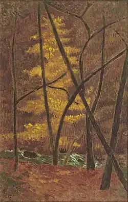 Paul Sérusier, Paysage au ruisseau dans la forêt, 1917.