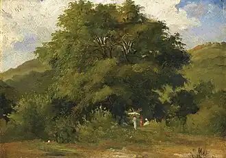 Paysage avec femmes sous un grand arbre, Saint Thomas, 1854Collection privée