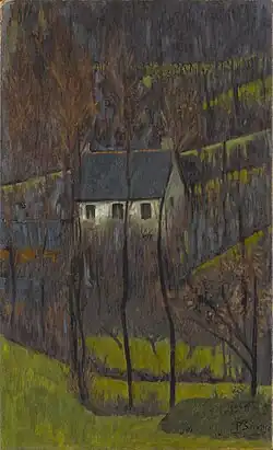 Paysage mauve : Châteauneuf-du-Faou, par Paul Sérusier, vers 1917.